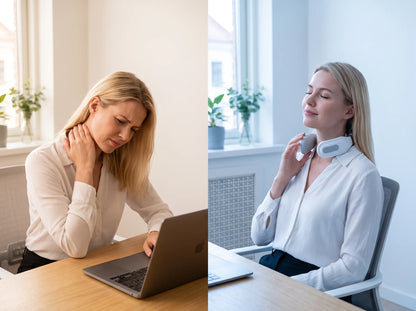Before and after using Cervana Pro - neck pain relief comparison