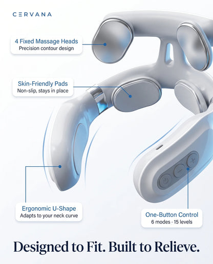The Cervana Pro - 4-Head Neck Massager with Heat Therapy