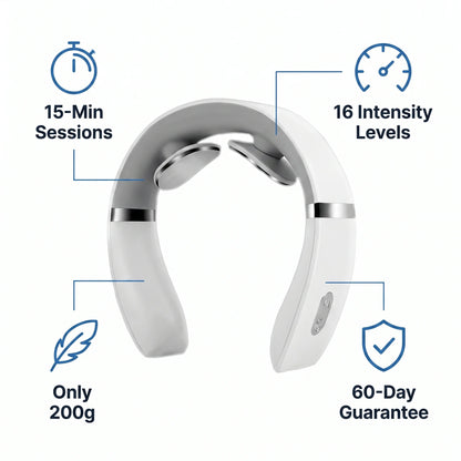 Vertebra EMS neck stimulator close-up electrode pads