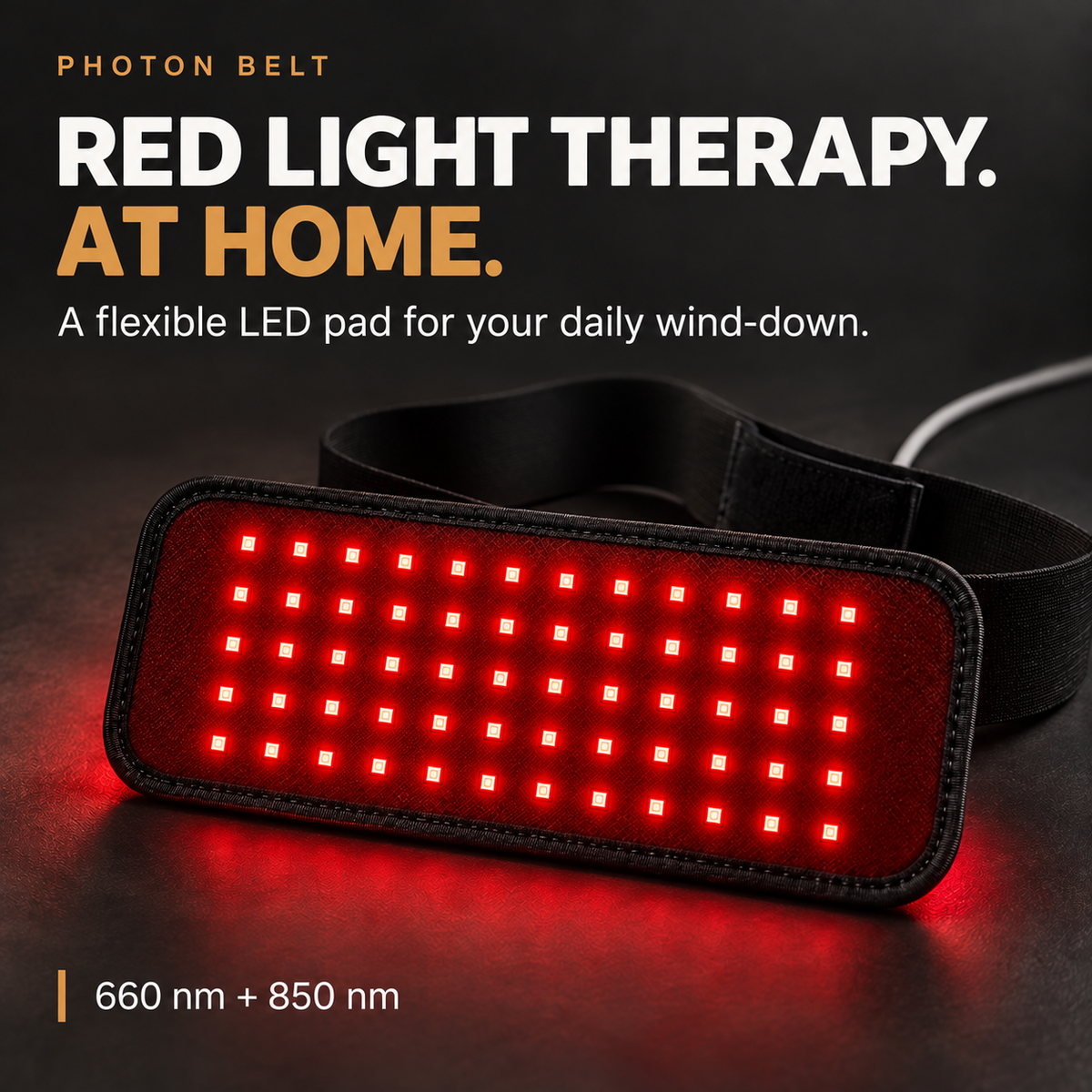 Photon Red Light Belt - 660nm and 850nm infrared therapy for lower back